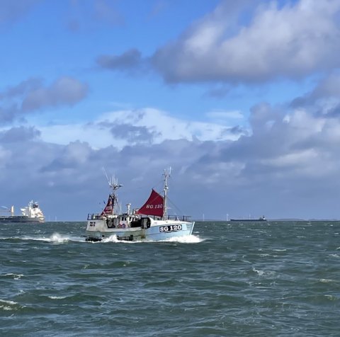 Vinden på bæltet tager til - de små fiskekuttere vipper i bølgen