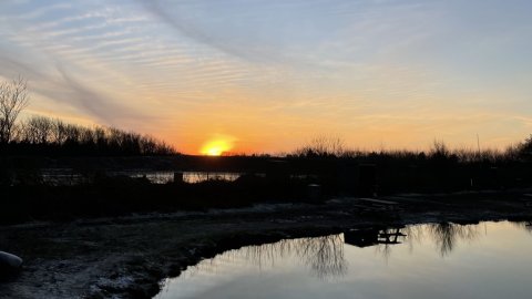 Solnedgang over fiskesøen 